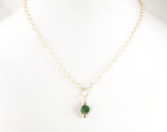 As seen on Law and Order: SVU, Moss Agate Necklace, Gold Necklace, Gemstone Necklace, Beaded, Seen on TV