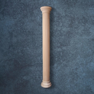 Wood Plain Roman Column Set – Greek Architectural Pillar with Capital & Base (Hollow Core, Full or Half Column Options)  Encasing Drain Pipe