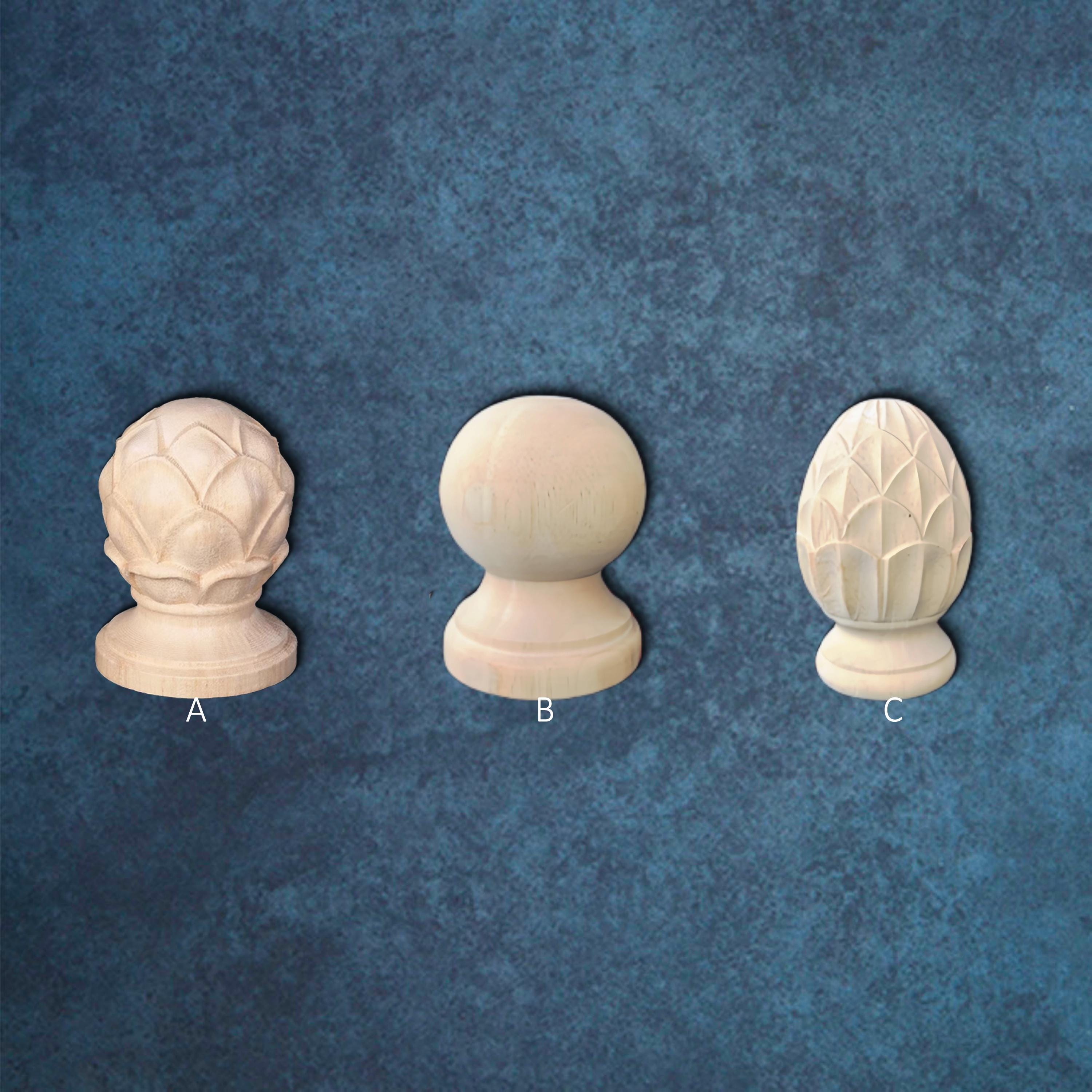 Wood Staircase Finial, Unfinished Solid Wood Carved Newel Post Cap, Bed ...