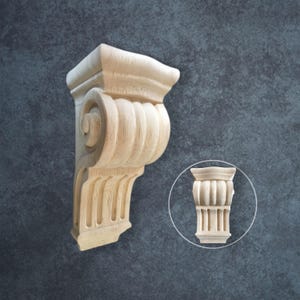 Carved Wood Fluted Corbel - Corridor Arcade Corbels, Stucco Archway Corbels, Hallway Corbels
