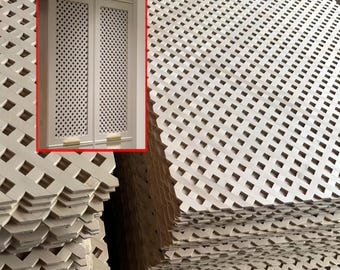 Paneles de celosía de madera para puertas de gabinetes, cubiertas de radiadores, rejillas para estantes, biombos decorativos y detalles para aparadores.