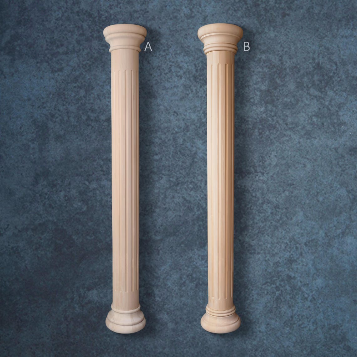 Roman Column Set Wood Plain Roman Column Set – Unfinished Greek Architectural Pillar ...
