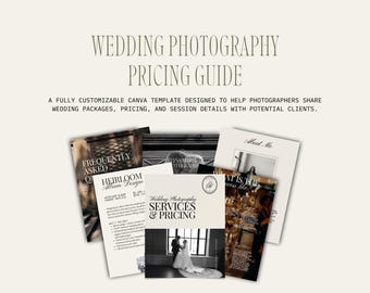Wedding Photography Pricing Guide Canva Template | Photographer Investment Guide Editable PDF