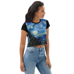 Starry Night Van Gogh  Crop Tee