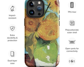 Estuche rígido para iPhone® con girasoles de Van Gogh