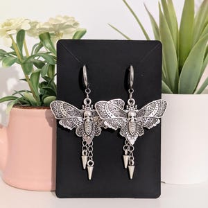 Death Head Moth Drop Earrings