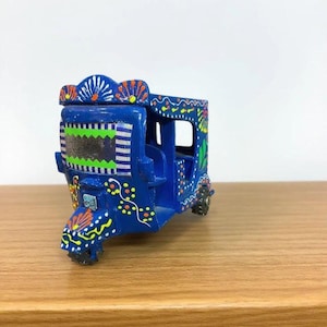 Hand-Painted Miniature Truck Art Rikshaw | South Asian Folk Art Home Decor | Handmade Cultural Gift