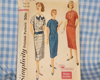 1958 Simplicity 2442 Misses Dress