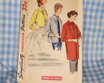 Patron De Couture Vintage Simplicity 1954 - Robe De Soirée & Jour & Veste, B30, Neuf