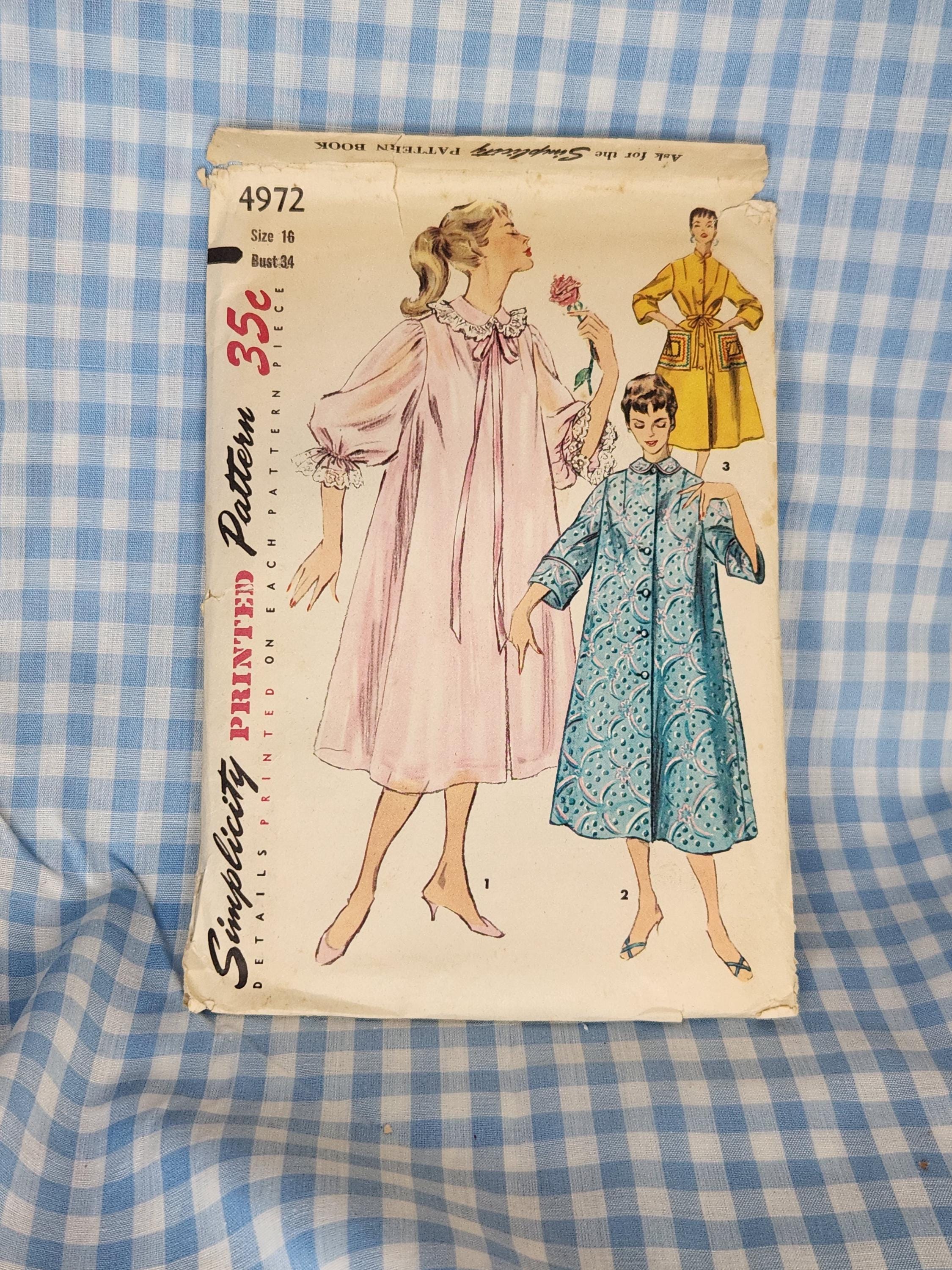 1954 Simplicity 4972 Duster, Negligee, and Housecoat Pattern - Etsy