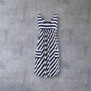 omen&#39;s Loose Summer Dress, Comfortable Pocket Maxi, Blue White Navy Blue, Elegant Breezy Gown, Beautiful Casual Outfit, Relaxed Fit Sundress