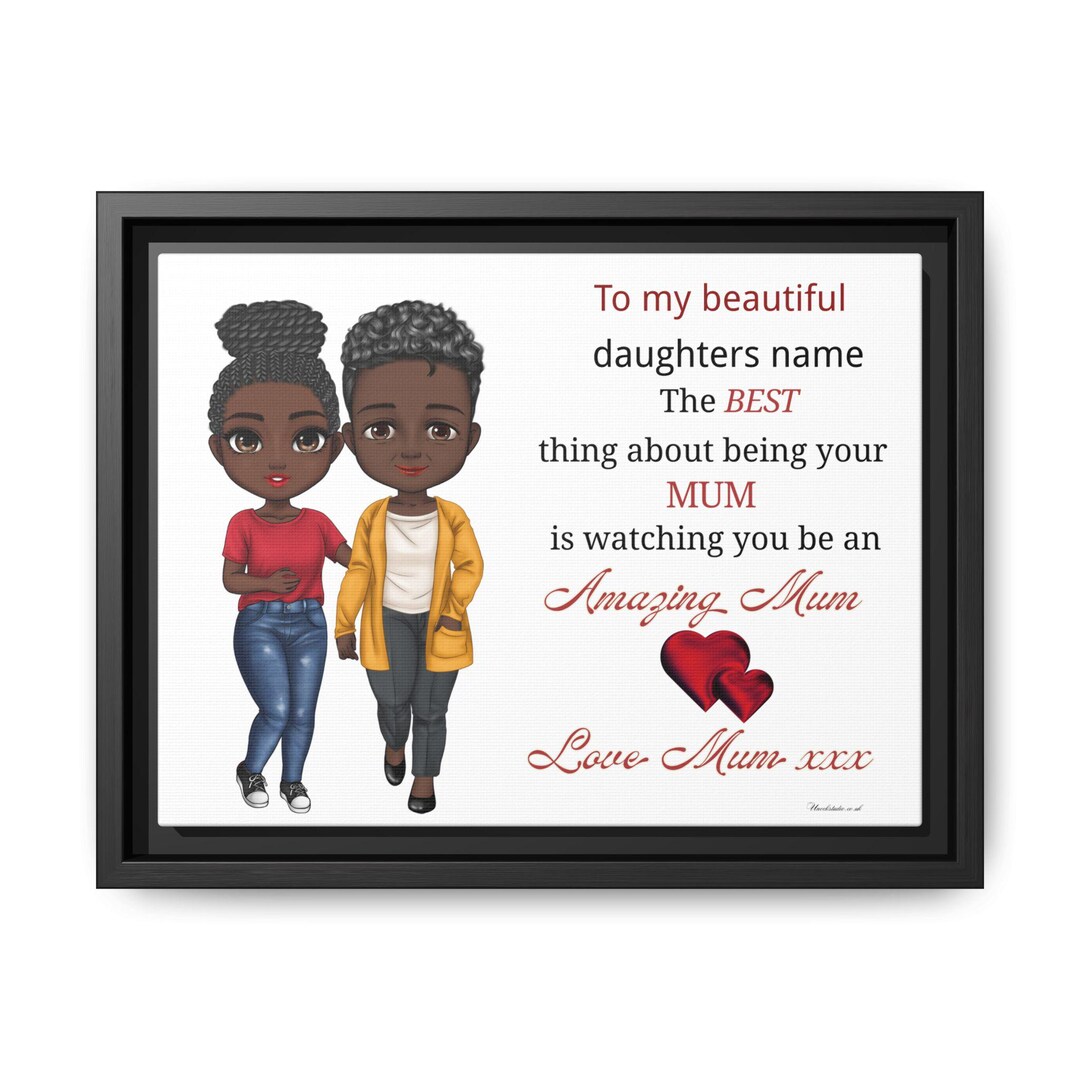 Personalised Mum Daughter Quote Matte Canvas Print, Framed Wall Art - Etsy