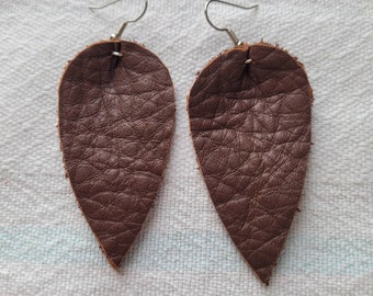 New Jewelry Listing - Brown Leather Leaf Earrings - The Most Popular Earring of 2022