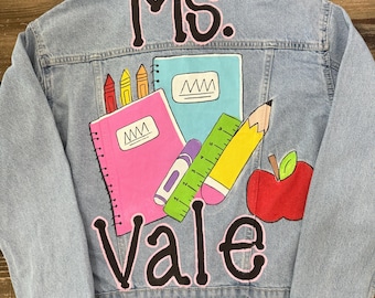 Personalized Hand Painted Denim Jacket: Teacher Edition- 2nd Edition