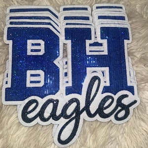 Custom Sequin and Chenille Patches, Iron-On or Sew-On, Team and Mascot