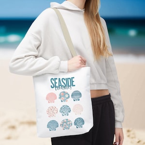 Seaside Treasures Tote Bag | Beach Lover Gift, Eco-Friendly Shopping Tote, Chic Summer Accessory, Nautical Style Bag, Casual Day Out