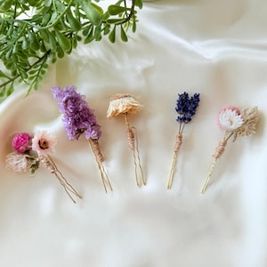 Set of 5 Wildflower Hair Pins – Boho Bride Hair Accessories – Perfect for a Spring / Summer Wedding, Photoshoot or Festival Season