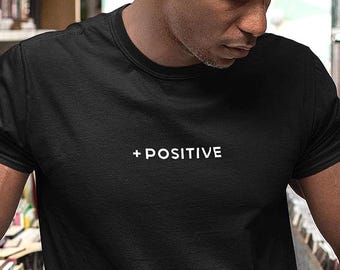 Positive Mindset T-Shirt, Classic Minimalist Graphic Inspirational Retro Typography Shirt