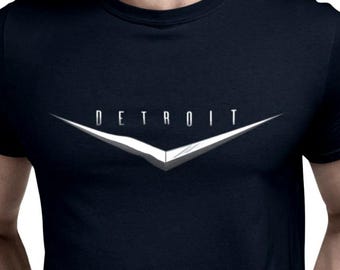 Detroit Retro V Badge T-Shirt, Vintage Car Emblem Graphic Tee