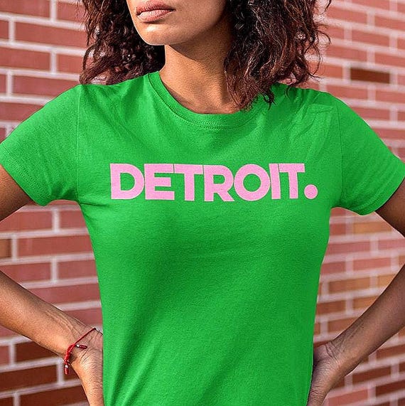 Detroit Unisex T-Shirt , Basic Minimalist Bold Print