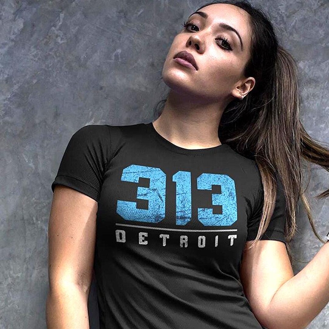 313 Detroit Area Code Graphic Tee, Minimalist Industrial Native ...