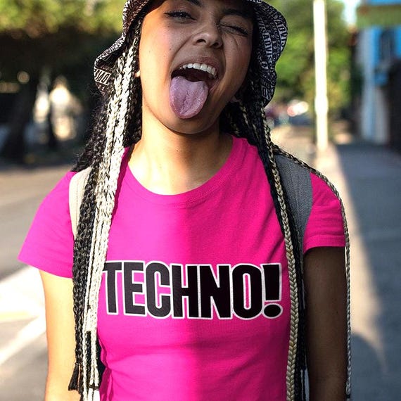 Unisex Techno Essential T-shirt, House Music Minimalist Bold Print Tee