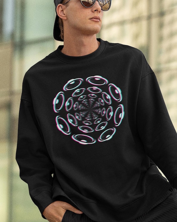 Detroit Techno Speaker Portal Crewneck, 313 Music Minimalist Streetwear Sweatshirt