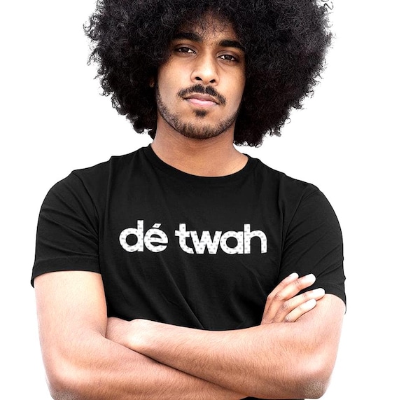 Detroit Dé Twah with Mosiac Flag Pattern T-Shirt, Detroit Mosaic Graphic