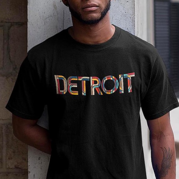 Retro Detroit 70s Style Unisex T-Shirt, Hidden Techno Pattern