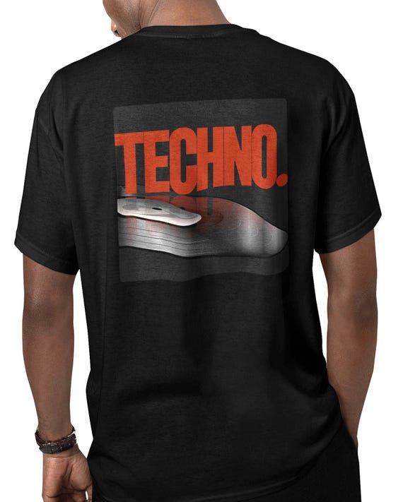Detroit Techno Back Print T-Shirt, Vinyl Record Music Apperal
