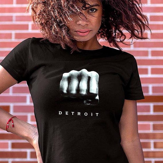 Detroit Fist Womens T-Shirt Premium Fitted | Detroit State Apparel-