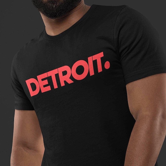 Detroit Unisex T-Shirt , Basic Minimalist Bold Print