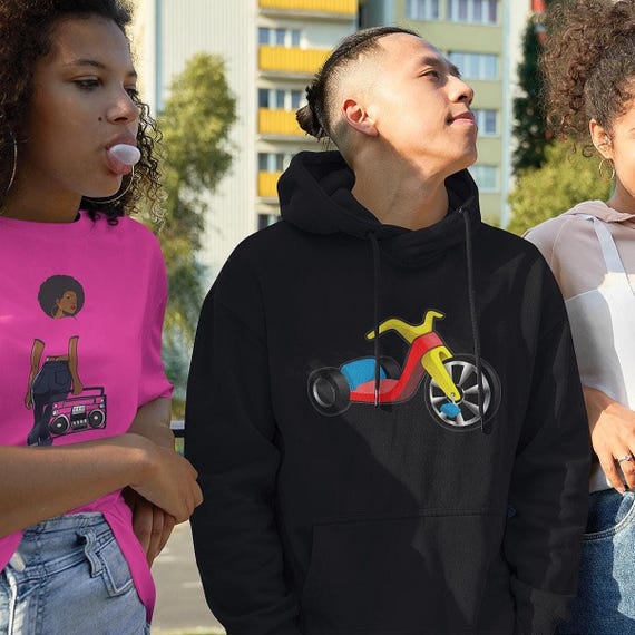 Vintage Retro 80s Big Wheel  Classic Hoodie