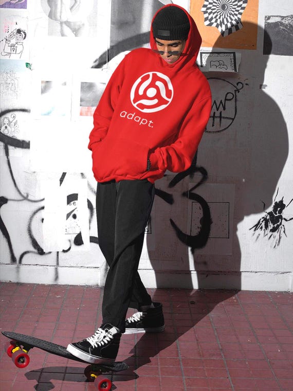 Detroit Techno 45 Adaptor Music Graphic Hoodie,  EDM Culture Essential