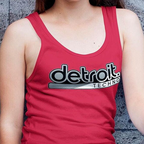 Detroit Techno Retro Sticker Look T-Shirt