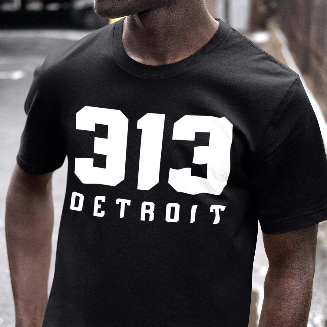 313 Detroit Area Code Graphic Tee, Minimalist Essential - Etsy