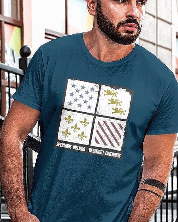 Detroit State Abstract Distressed FlagT-Shirt, Stylized City Motto Graphic