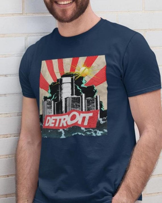 Detroit Renaissance Center  T-Shirt Pop Art Vintage Retro Ren Cen- Detroit State™