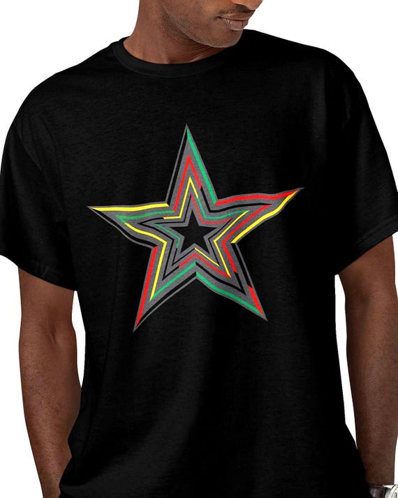Black Pride Pan African Star Graphic, Minimalist Juneteenth T-Shirt