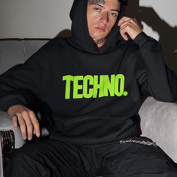 Techno Bold Neon Print Hoodie