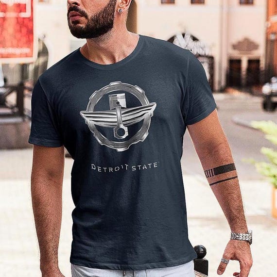 Detroit State Badge T-Shirt – Automotive Graphic Tee