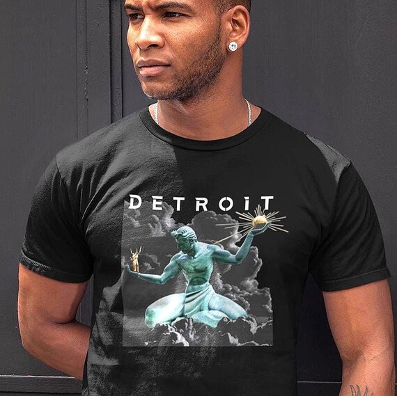 Spirit of Detroit Statue T-Shirt, Original Artwork Graphic Streetwear T Shirt