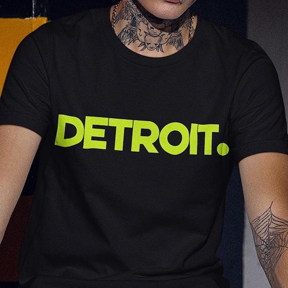 Detroit Unisex T-Shirt , Basic Minimalist Bold Print
