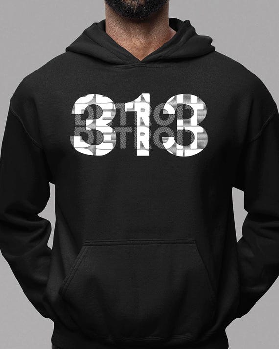 313 Detroit Area Code Heavyweight Hoodie, Minimalist Essential