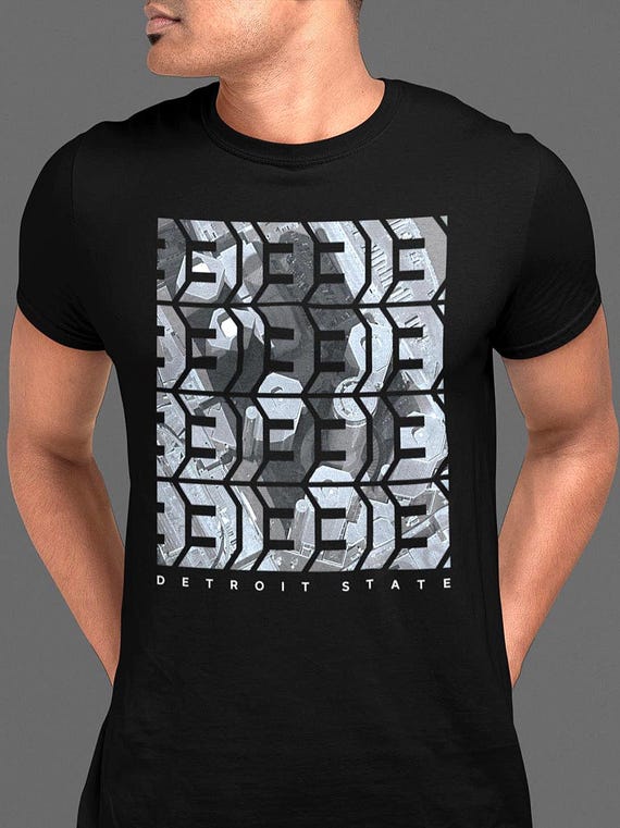 313 Detroit T-Shirt | Downtown Aerial Abstract Design