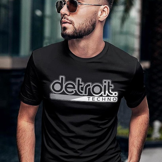Detroit Techno Retro Sticker Look T-Shirt