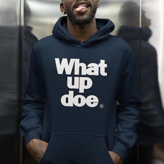 Detroit What Up Doe Heavyweight Hoodie, Classic Hometown Expression Graphic Pullover