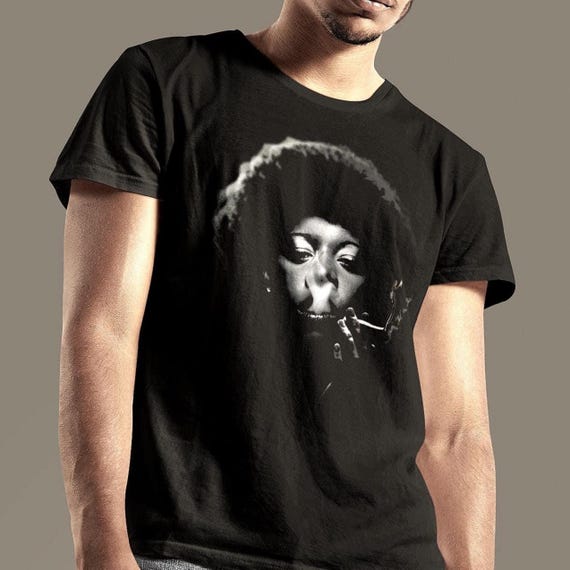 Afro Woman Smoking, Retro Vintage Girl T-Shirt