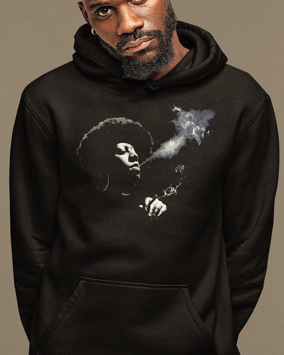 Afro Woman Smoking, Retro Vintage Girl Hoodie