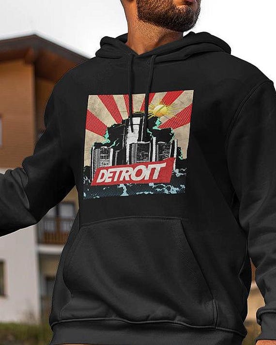 Detroit Renaissance Center Hoodie Pop Art Vintage Retro Ren Cen- Detroit State™
